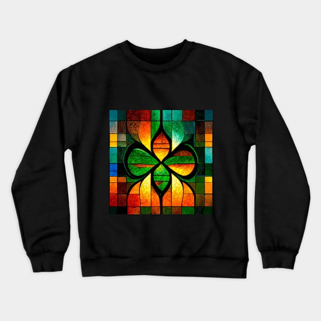 Celtic Cross Stained Glass Crewneck Sweatshirt by DuncanStar